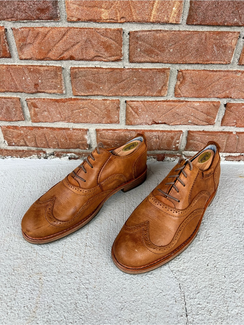 Caterpillar Tan Leather Wingtip Derby Shoes